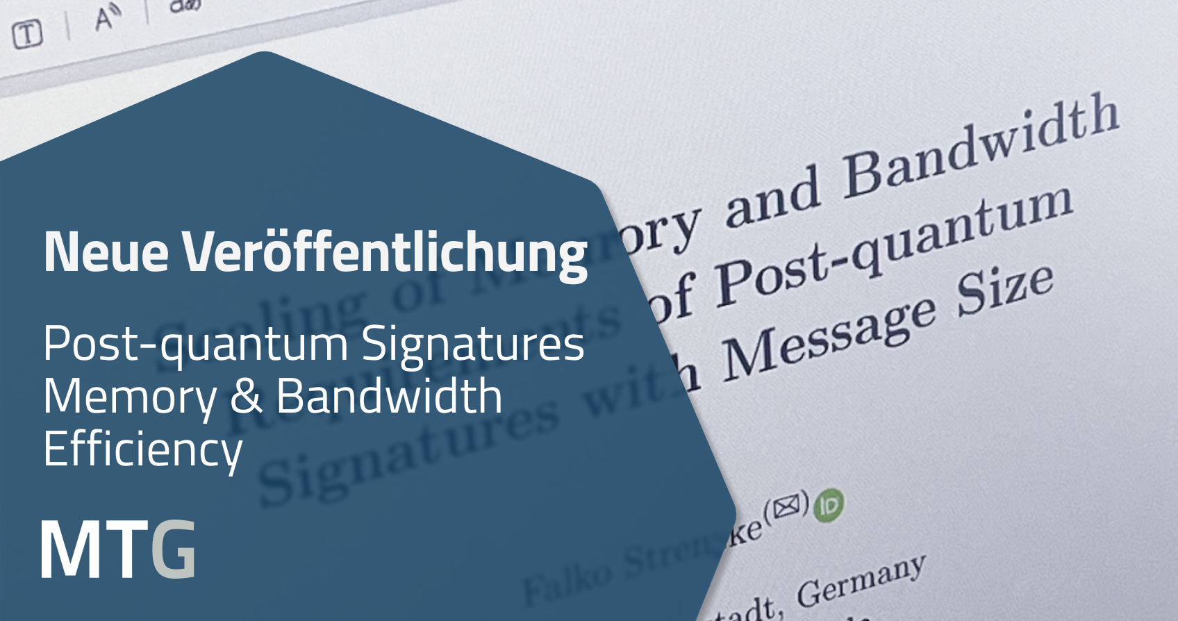 Neue Veröffentlichung: Post-quantum Signatures Memory & Bandwidth Efficiency