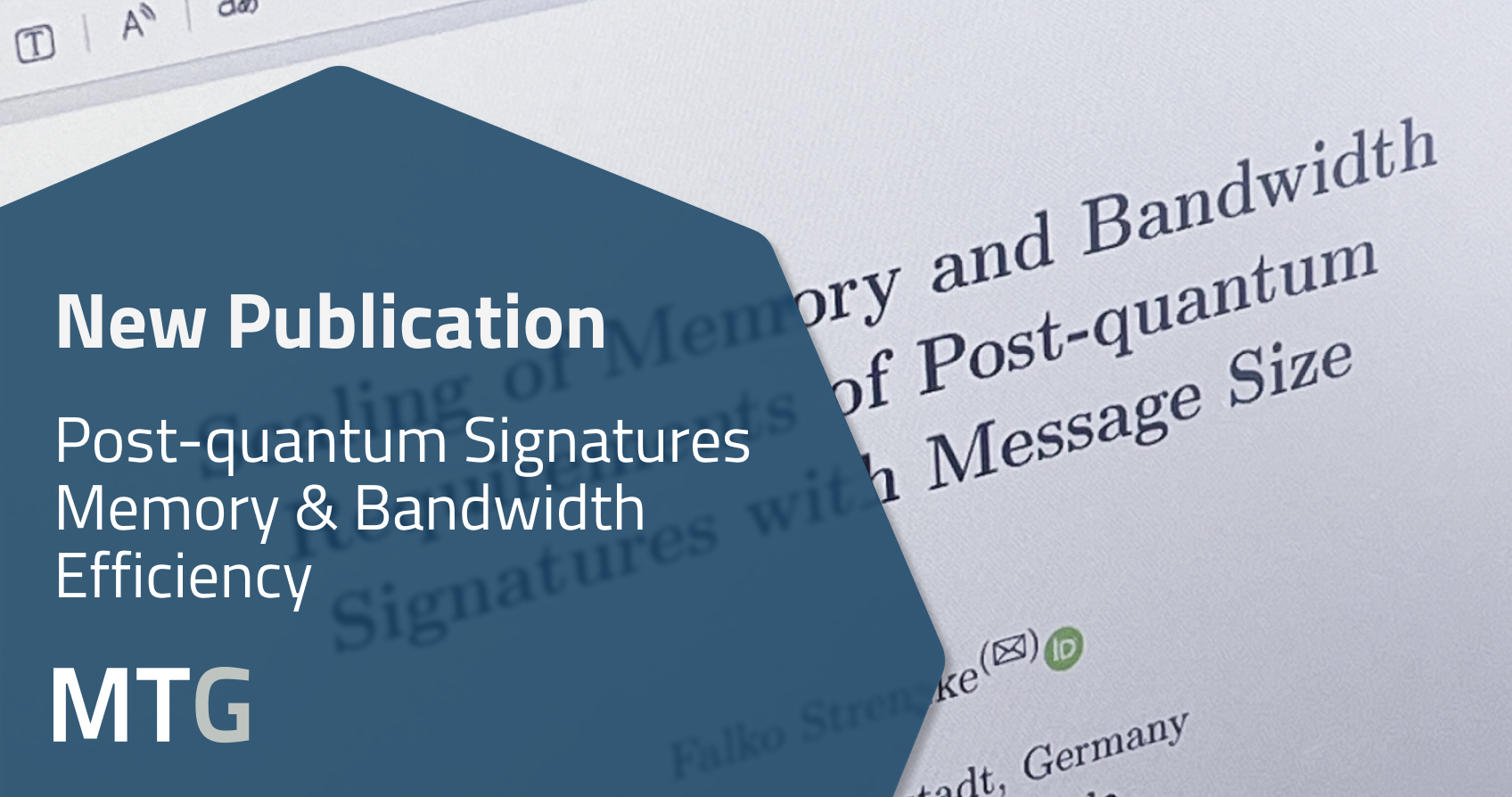 New Publication: Post-quantum Signatures Memory & Bandwitdth Efficiency