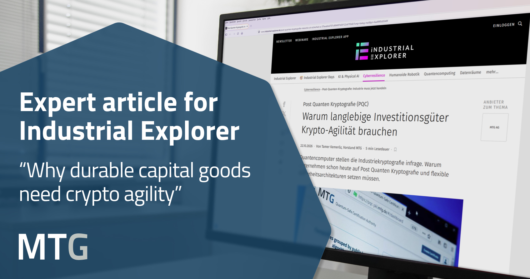 Expert article for Industrial Explorer: “Why durable capital goods need crypto agility”